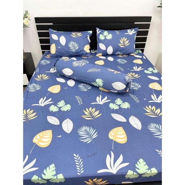 Drap Thắng Lợi, ga giường cao cấp cotton 100% chuẩn logo (LÁ SA KÊ XANH)