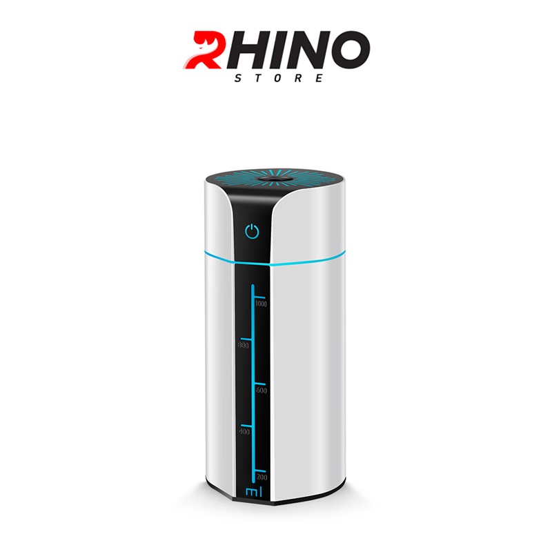 Máy phun sương tạo ẩm cao cấp Rhino H104 dung tích 1000ml, không gây tiếng ồn, tích hợp đèn ngủ RGB