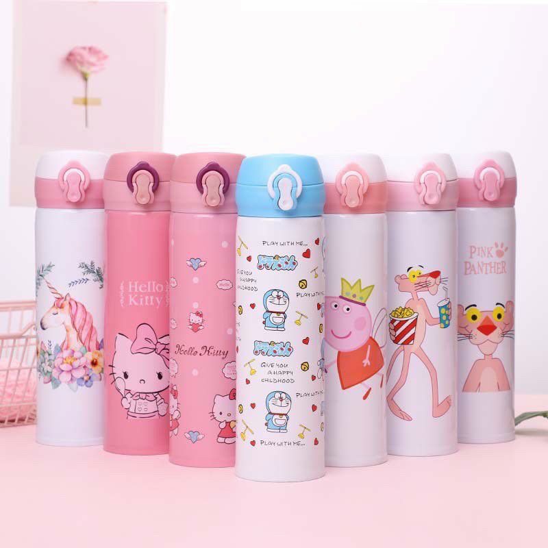 KdcBình giữ nhiệt hoạt hình cao cấp phong cách Hàn Quốc 500ml được làm từ chất liệu inox cao cấp giúp giữ nhiệt tốt.