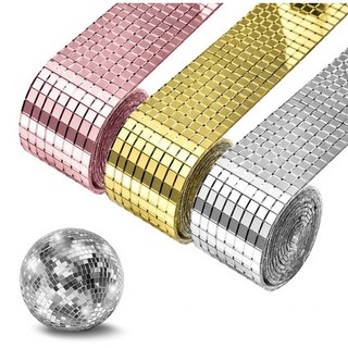  Cuộn nhãn dán trang trí nhà cửa tạo hiệu ứng gương tự dính mini kích thước 100x4cm DIY Cuộn miếng dán gạch ốp tường trang trí Miếng dán thủy tinh hình vuông nhỏ tự dính 
