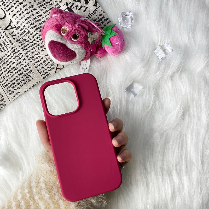 Violet Rose Red Dragon Fruit Series Liquid Silicone Phone Case Compatible with iPhone 14 13 12 11 Pro Max XR IX XS Max 7 8 PLUS Phone Case Shockproof and Anti slip Bumper Cover