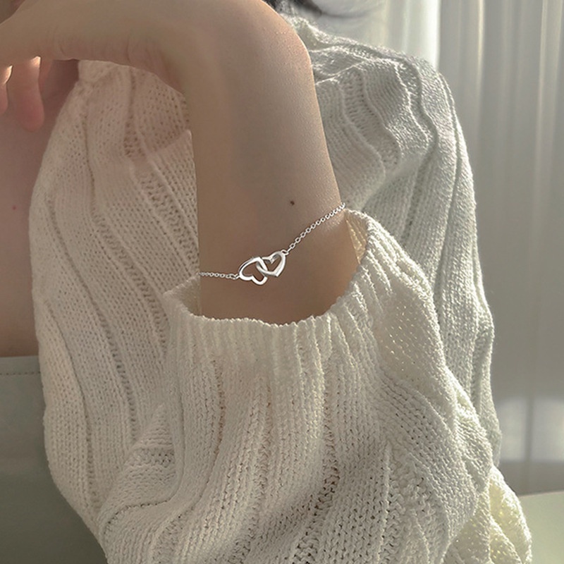 Vòng đeo tay Gmai mặt trái tim đan lồng thời trang xinh xắn cho nữ