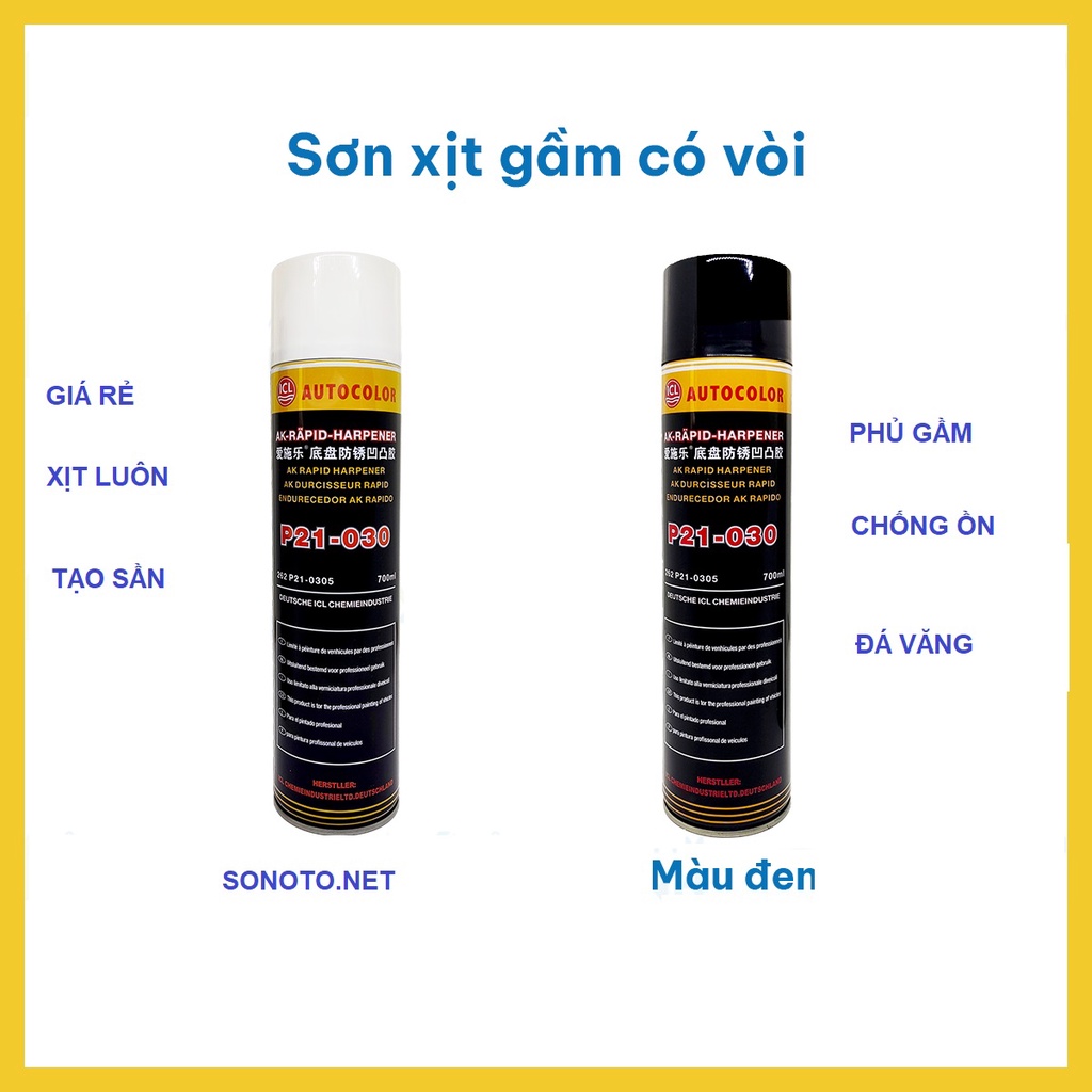 Sơn xịt tạo sần babule phủ gầm có vòi Autocolor P21 700ml