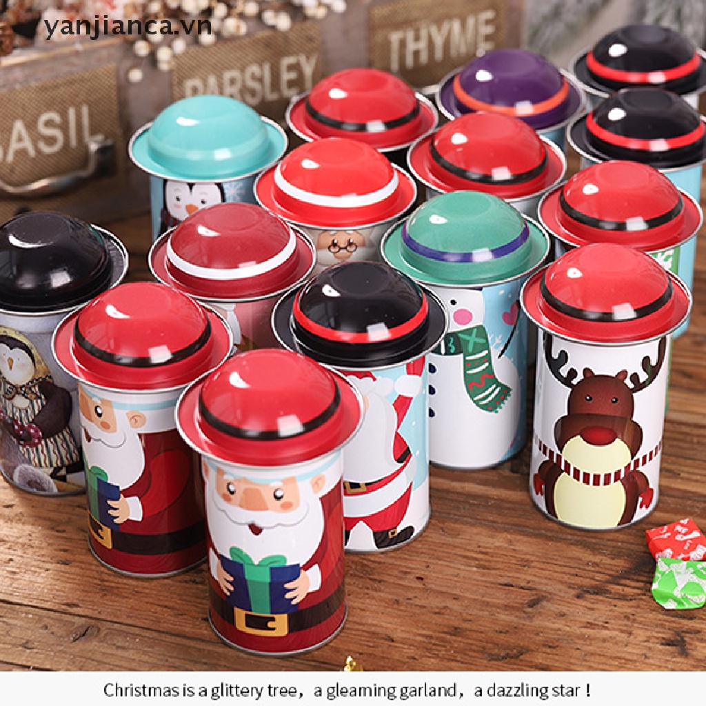 1 Hộp Thiếc Đựng Kẹo Hình Ông Già Noel / Người Tuyết / Người Tuyết Dùng Trang Trí Tiệc Giáng Sinh