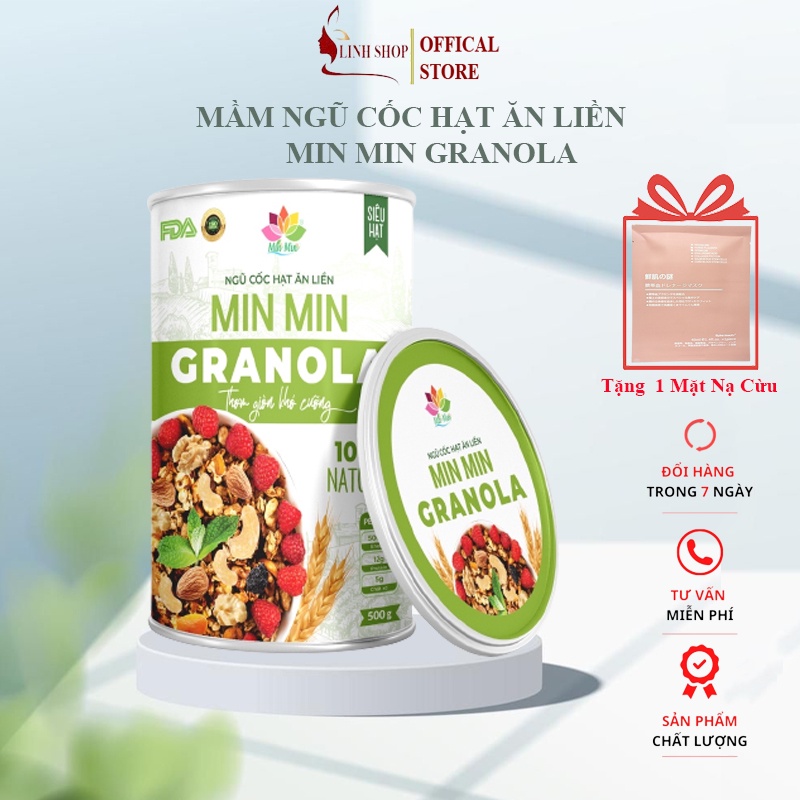 Hạt Ngũ Cốc Granola Min Min Thơm Ngon Bổ Dưỡng Dành Cho Người Ăn Kiêng Tốt Cho Sức Khỏe 500g CAM KẾT CHẤT LƯỢNG