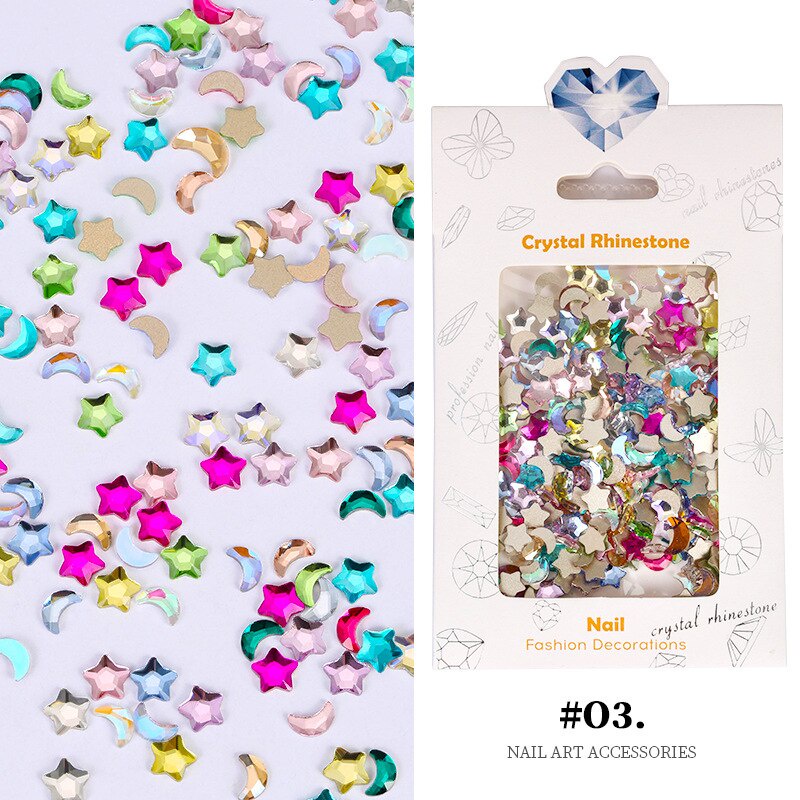 Bộ 100 Hạt Pha Lê Nhiều Hình Dạng Dùng Trang Trí Móng Tay / Quần Áo DIY