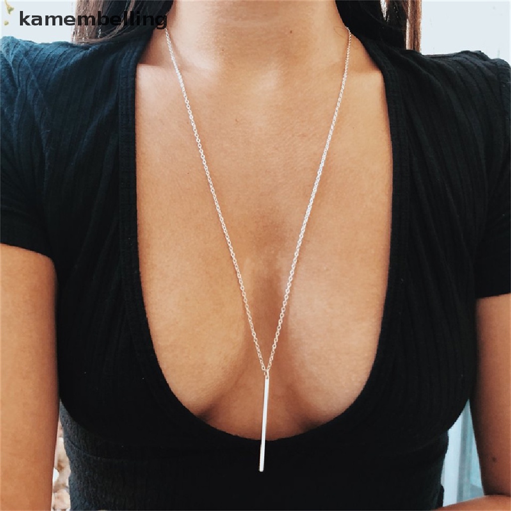 Kamembelling Vòng cổ Kim Loại Dài Mặt Thanh Đồng Đơn Giản Phổ Biến Thời Trang