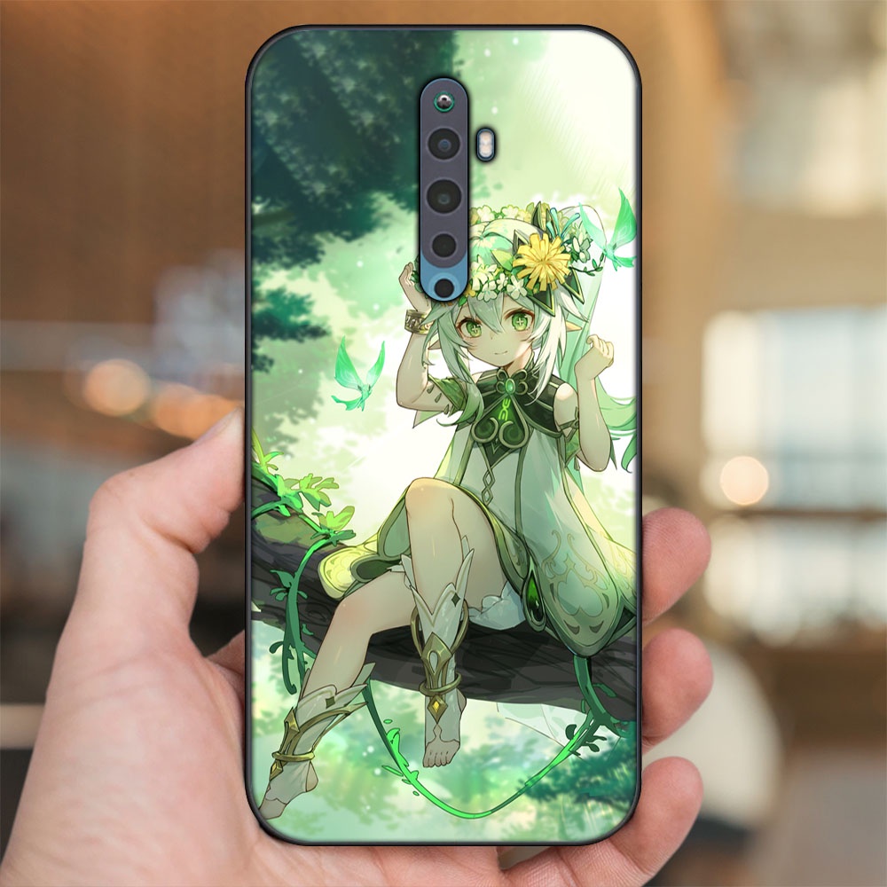 Ốp lưng Oppo Reno 2F viền đen in hình Nahida Genshin Impact