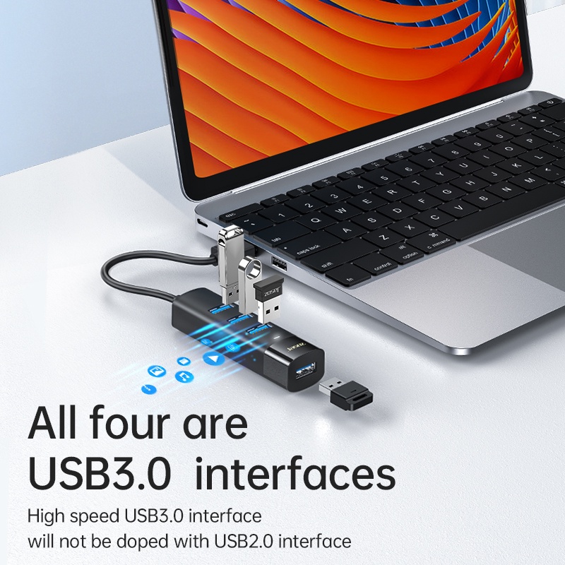 [Mã BMLT35 giảm đến 35K đơn 99K] HUB 4 cổng USB 3.0 đầu kết nối Type-C JASOZ F117 - Hàng chính hãng - Bảo hành 18 tháng