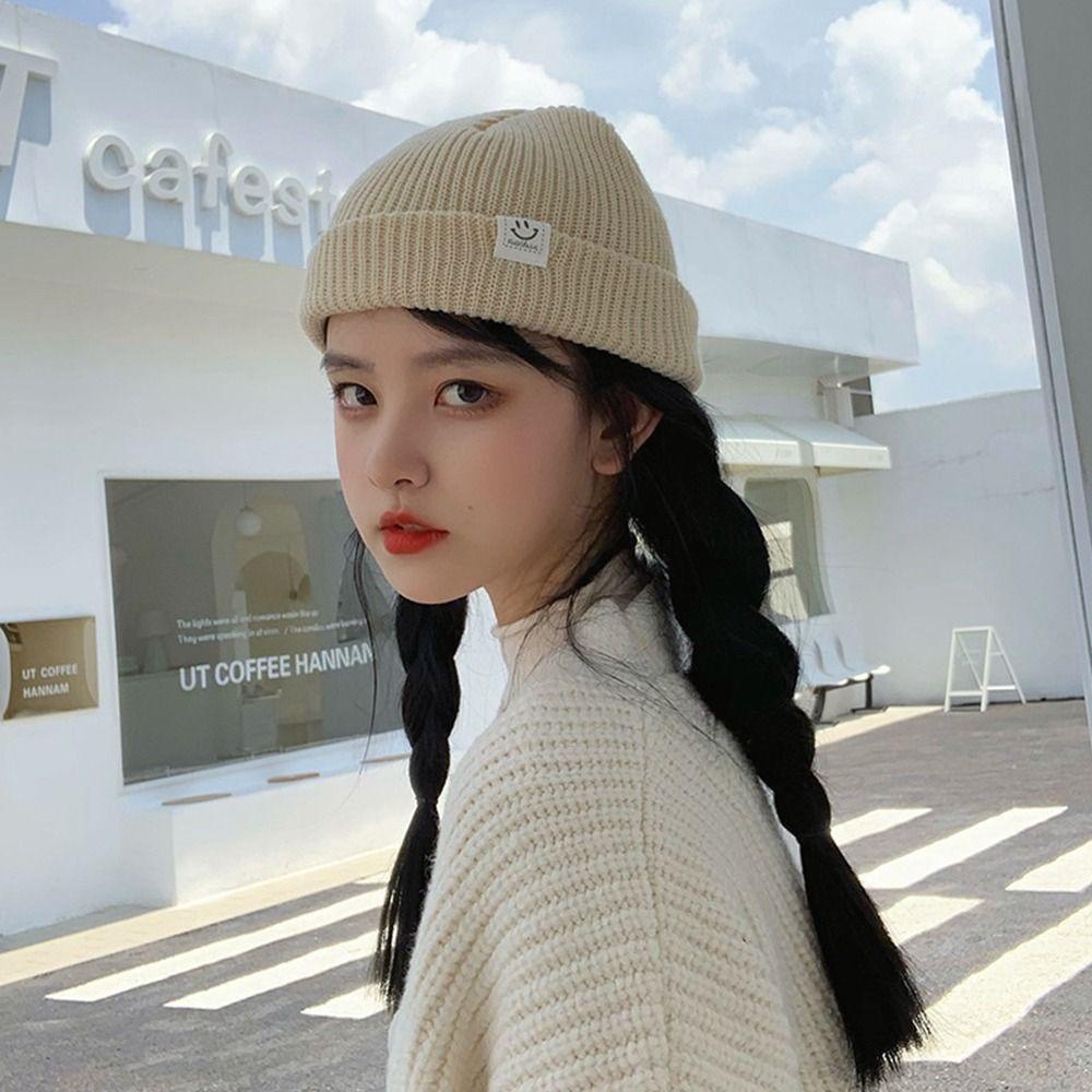 TWINKLE Mũ Beanie Dệt Kim Đơn Giản Phong Cách Đường Phố Hàn Quốc Cho Nam Và Nữ
