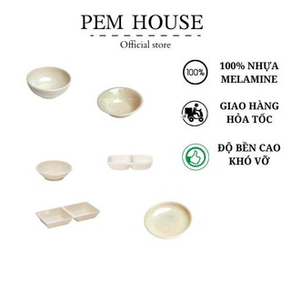 Chén Chấm Nhựa Melamine Vân Đá Kem