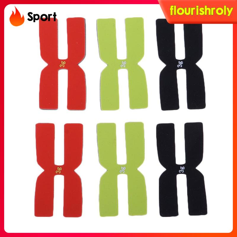 Set 6 Miếng Dán Cân Bằng Bằng Silicon Màu Đen Hình Chữ H Cho Vợt Tennis