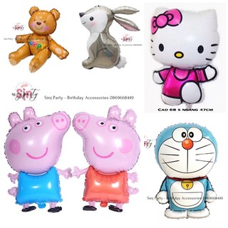 Bóng kiếng hoạt hình Kitty, Doremon, Thỏ nâu, Heo Peppa, Gấu nâu 4D