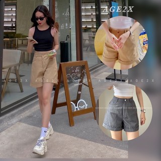 ⚠️HÌNH THẬT⚠️  Quần  nữ Lưng Cao chính hãng AGE2X chất kaki được wash mịn lên Phom Siêu Yêu