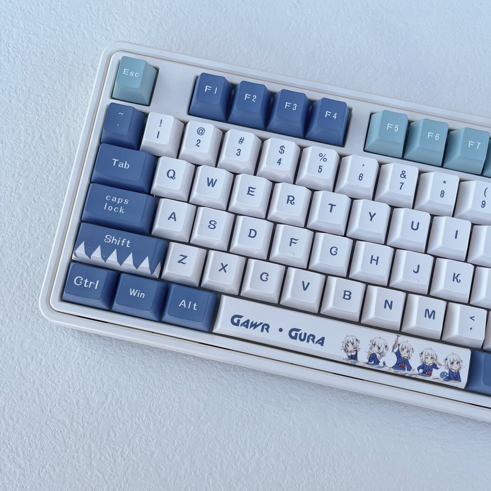 Gawr Gura Keycaps Cherry Profile Anime PBT Dye Sub Bàn phím cơ Keycap