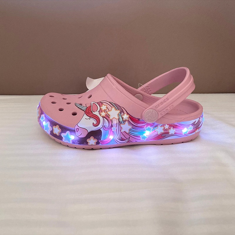 Dép CROCS Siêu Nhẹ Chống Trượt Có Đèn led Dành Cho Trẻ Em