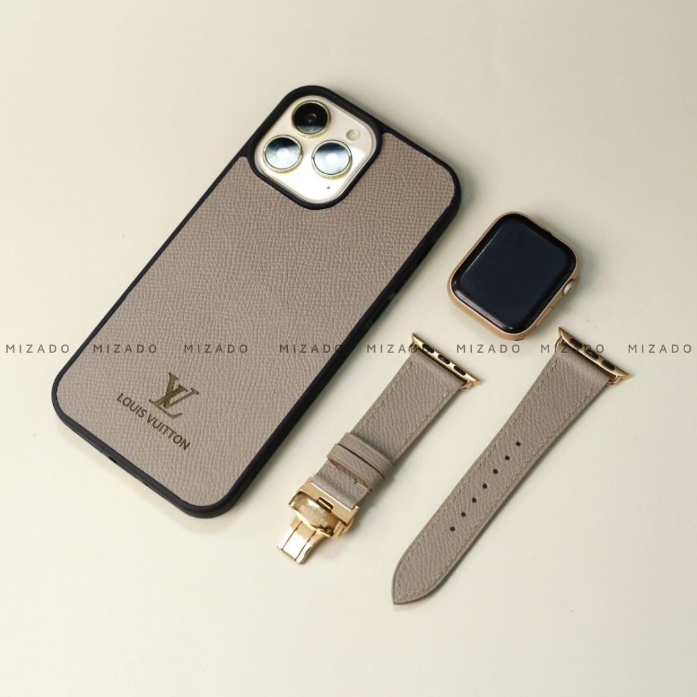 Dây da thủ công Epsom Xám dành cho iWatch, đồng hồ thông minh, đồng hồ cơ MIZADO DDTC229