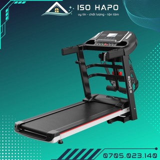 Máy chạy bộ HAPO đa năng với 12 bài tập tự động, Máy chạy bộ kết hợp tập cơ bụng có đai massage
