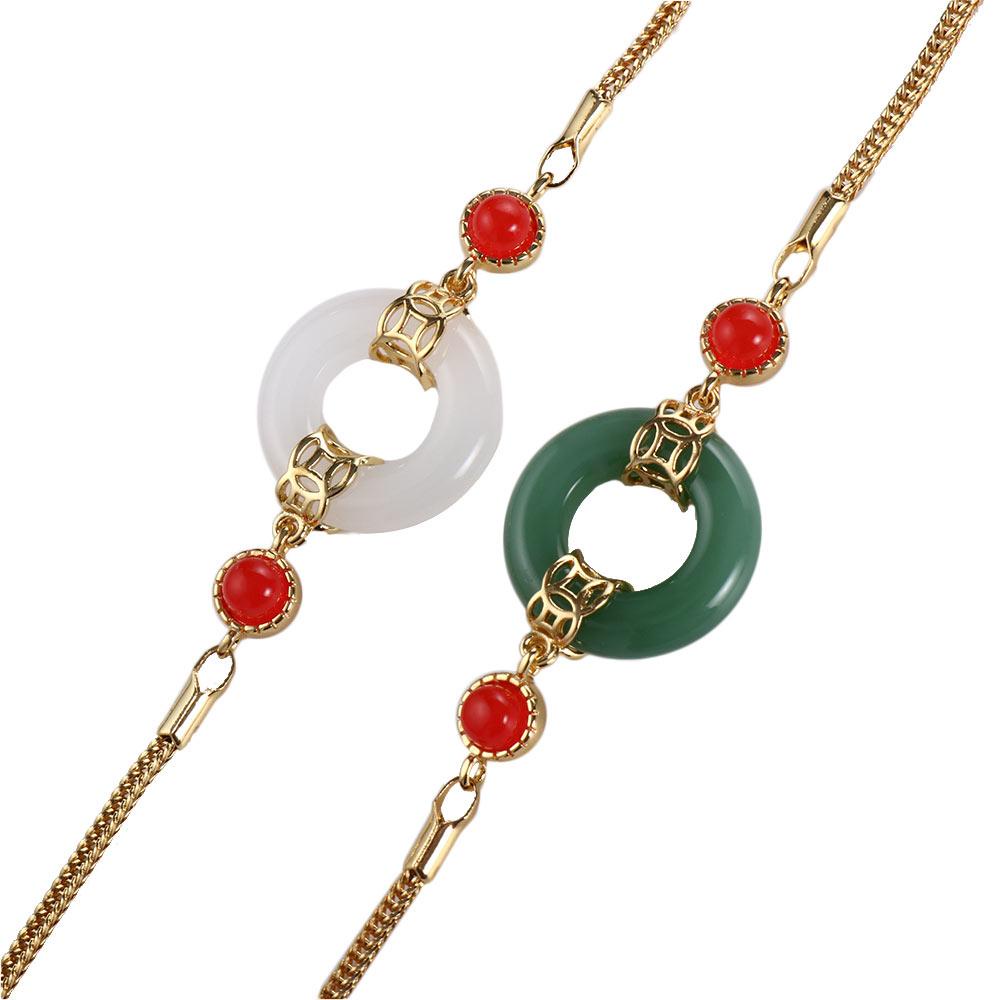 Vòng Tay Khóa Tròn Duyên Dáng Cho Nữ|Vòng Tay Dây Xích Bằng Thép Titan Nhiều Màu Sắc Phong Cách Retro