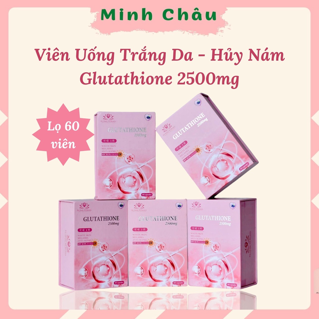 Glutathione ,Viên ngậm trắng da glutathione 2500MG, hủy nám tàn nhang giúp da căng bóng mịn màng