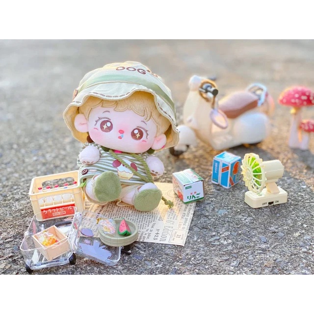 Bộ đồ Kem xôi dừa và Cún con du lịch cho bé doll 10cm 15cm 20cm