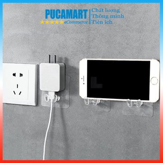 Móc Dán Tường Giữ Phích Dây Điện PUCA, Móc Kệ Điện Thoại Tiện Lợi