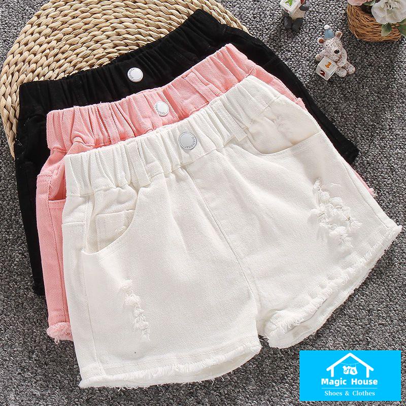 Quần Short Denim Mỏng Dáng Rộng Phong Cách Mới 2022 Cho Bé Gái