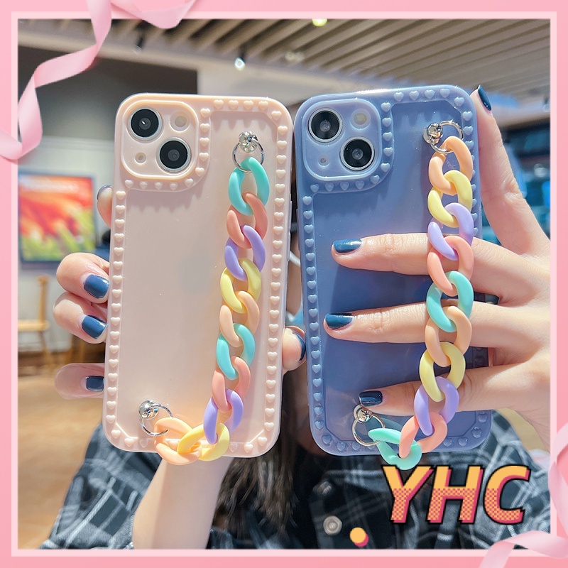 ốp lưng iphone Thoại Màu Kẹo Có Dây Đeo Cho iphone6 6splus 7 7plus 8 8plus XR X XS 11 12 Pro max Plus max-020