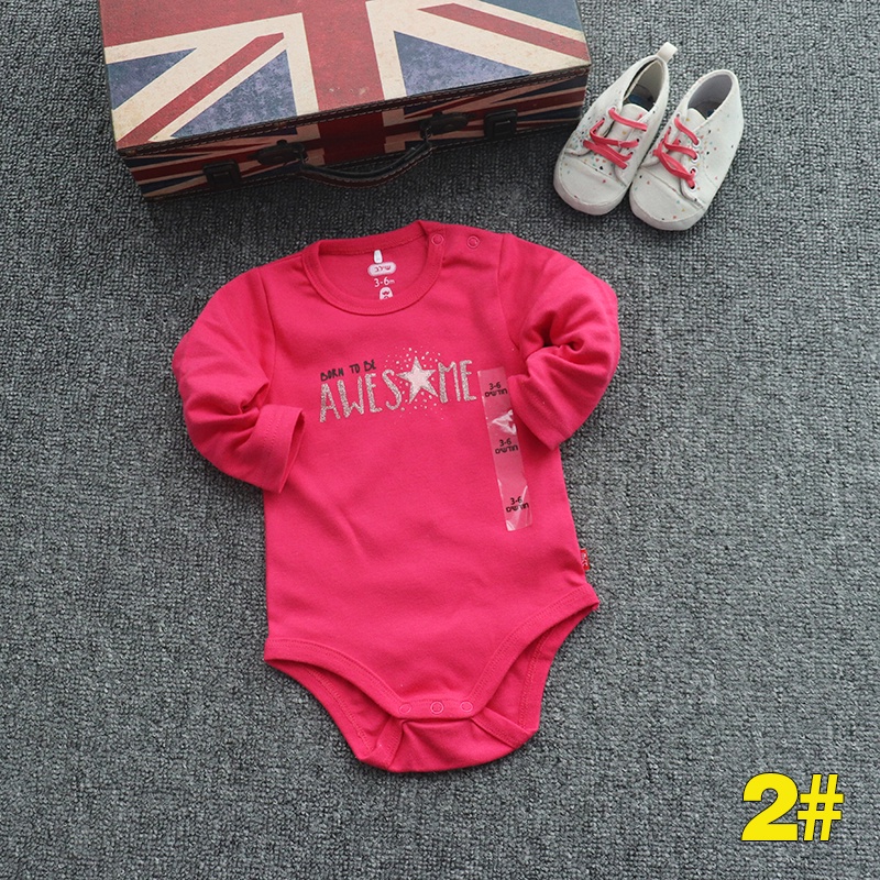 Bodysuit cho bé gái sơ sinh 0-6 tháng SHILAV cotton dài tay áo liền quần body chip cho bé xuất dư