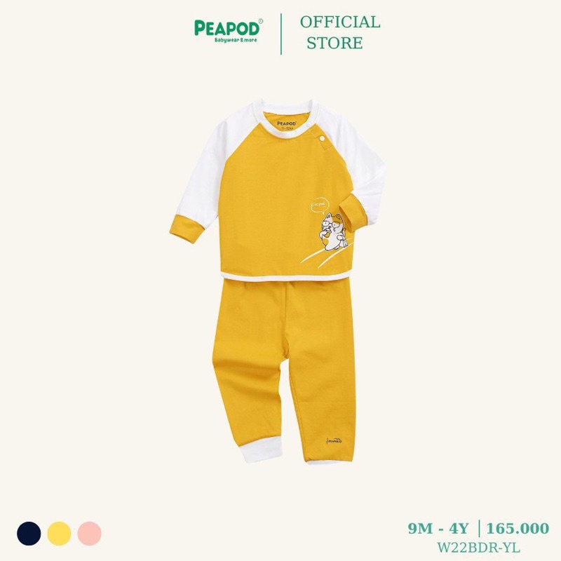 Bộ Peapod cotton raglan cho bé trai bé gái