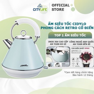 Ấm đun siêu tốc Xiaomi chính hãng Qcooker, Cidylo phong cách Retro công suất 1800W