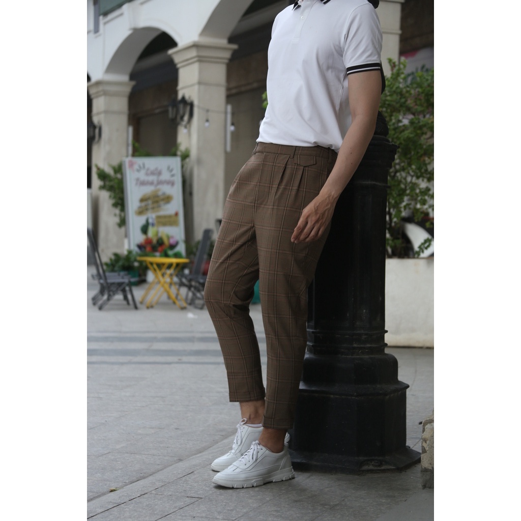 PO004-1 Áo Polo Nam DOCAS Vải Cotton CMC Màu Trắng Cổ Phối Phom Regular Fit