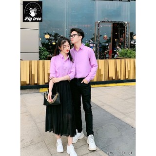 Áo sơ mi nữ FIG TREE màu tím cà Tay dài