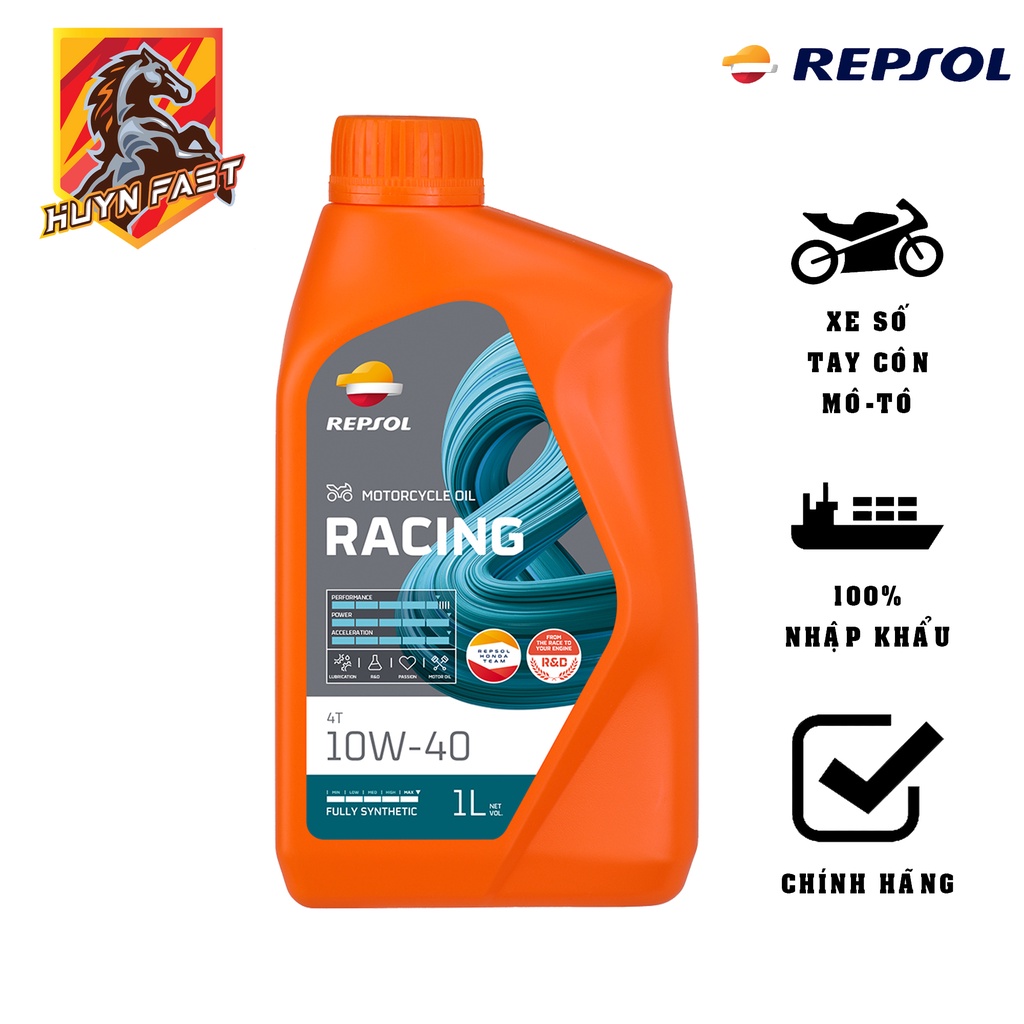 COMBO Dầu Nhớt REPSOL RACING 4T 10W40 + Lọc Nhớt YAMAHA Chính Hãng Dành Cho Exciter/R15/MT-15