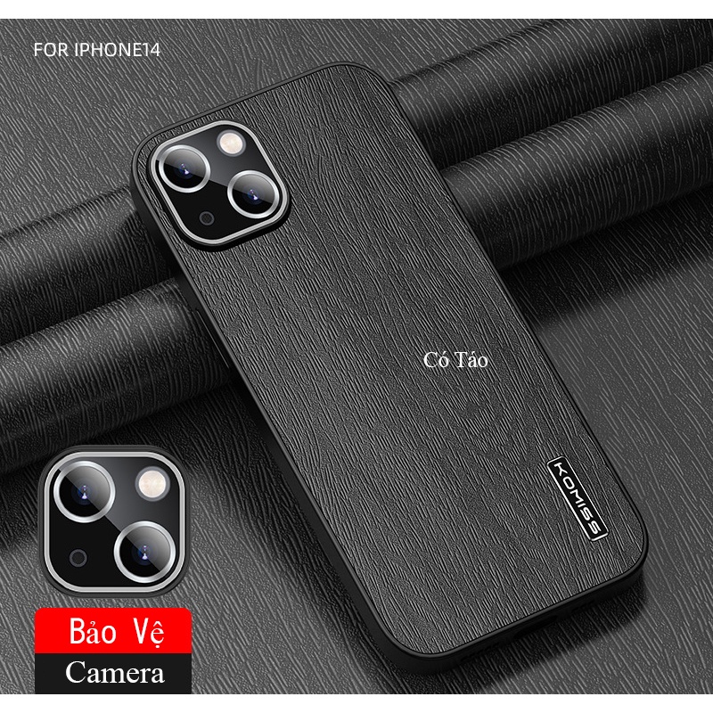 Ốp Lưng Iphone KOMISS 7 Plus/8plus/xs/xr/xs max/11promax/12 mini/12 pro max/13 pro max/cạnh vuông lưng PU KOMISS