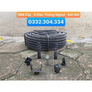 Dây thông tắc cống dùng máy khoan dài 18m