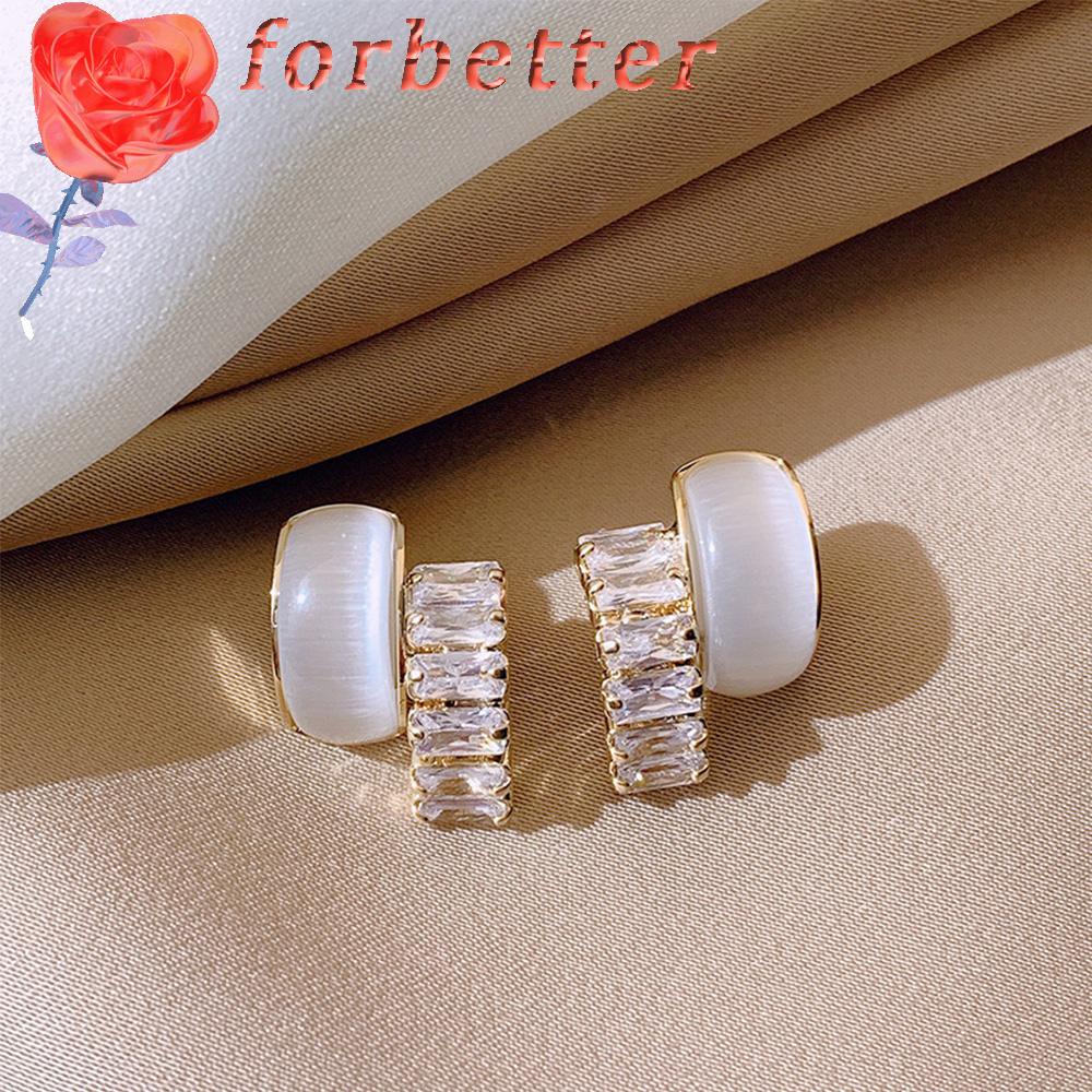 Khuyên tai hợp kim đính đá thiết kế sang trọng thời trang cho nữ