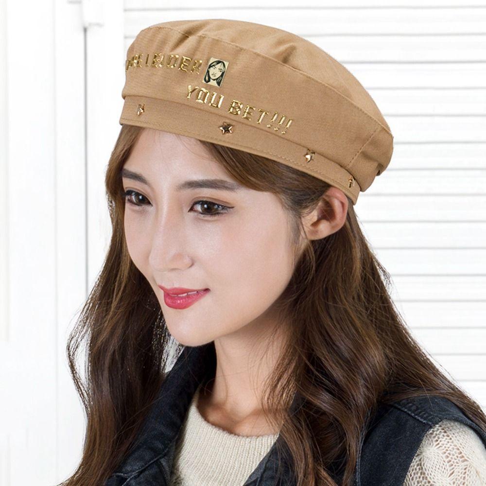 Mũ Nồi Cotton In Chữ Phong Cách Cổ Điển Thời Trang Thu Đông Dành Cho Nữ