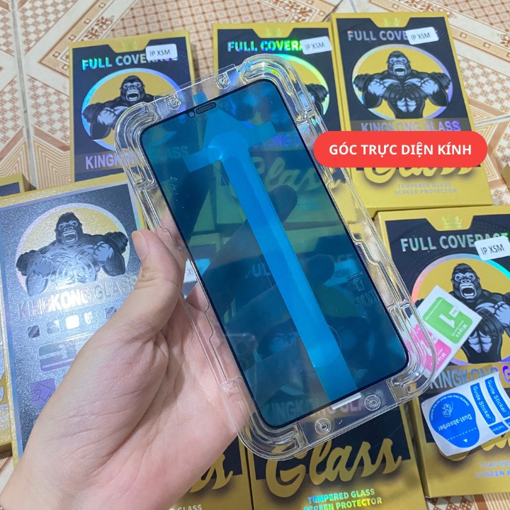 Kính Cường Lực Iphone KINGKONG Khung tự dán Chống Nhìn Trộm cho IP 7 8 Plus X XS XSM 11 12 13 14 Pro Max