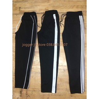 |Hình Thật| Quần Jogger Thể Thao Nam Nữ Phối Sọc Ống Suông Có Bigsize
