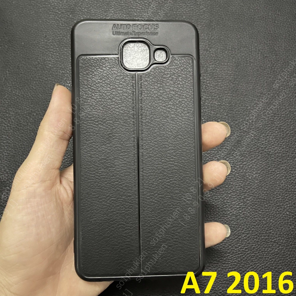 Ốp lưng Samsung A520 (A5 2017) / A9 2018 / A710 (A7 2016) dẻo đen giả vân da auto bền đẹp