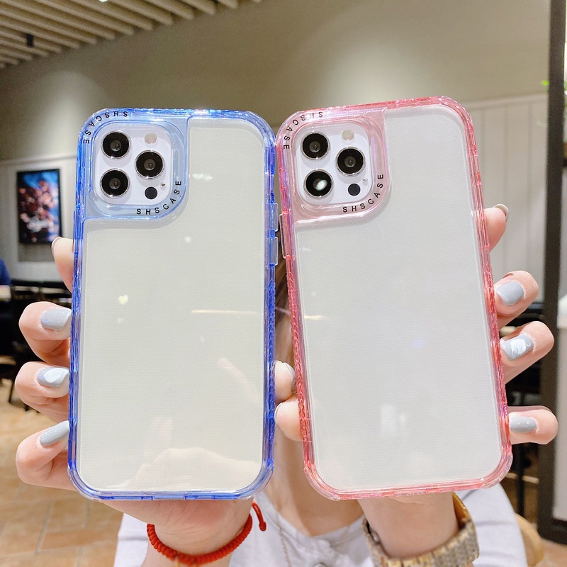 Ốp Điện Thoại Trong Suốt Chống Sốc 3 Trong 1 Cho iPhone 14 13 12 11 Pro Max XS XR X 7 8 Plus + SE 2020