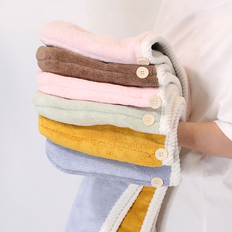 Sinmire Mũ Lông Cừu San Hô Hai Mặt Dày Dặn Hút Nước Nhanh Khô Không Xơ Vải