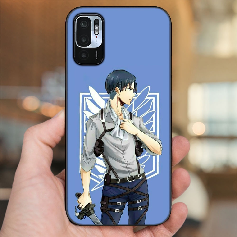 Ốp lưng Xiaomi Redmi Note 10 5G viền đen in hình Levi Ackerman Attack On Titan