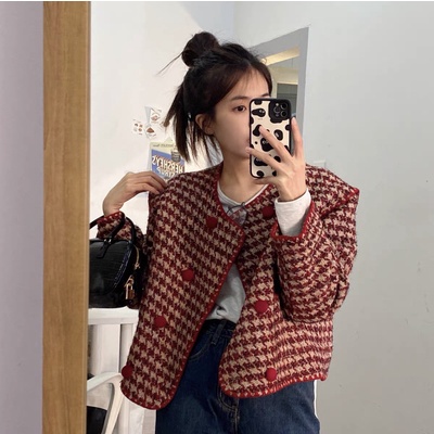 Ảnh thật 2 hình cuối-2W956.Áo khoác Tweed thu đông thời trang thu đông Hàn Quốc