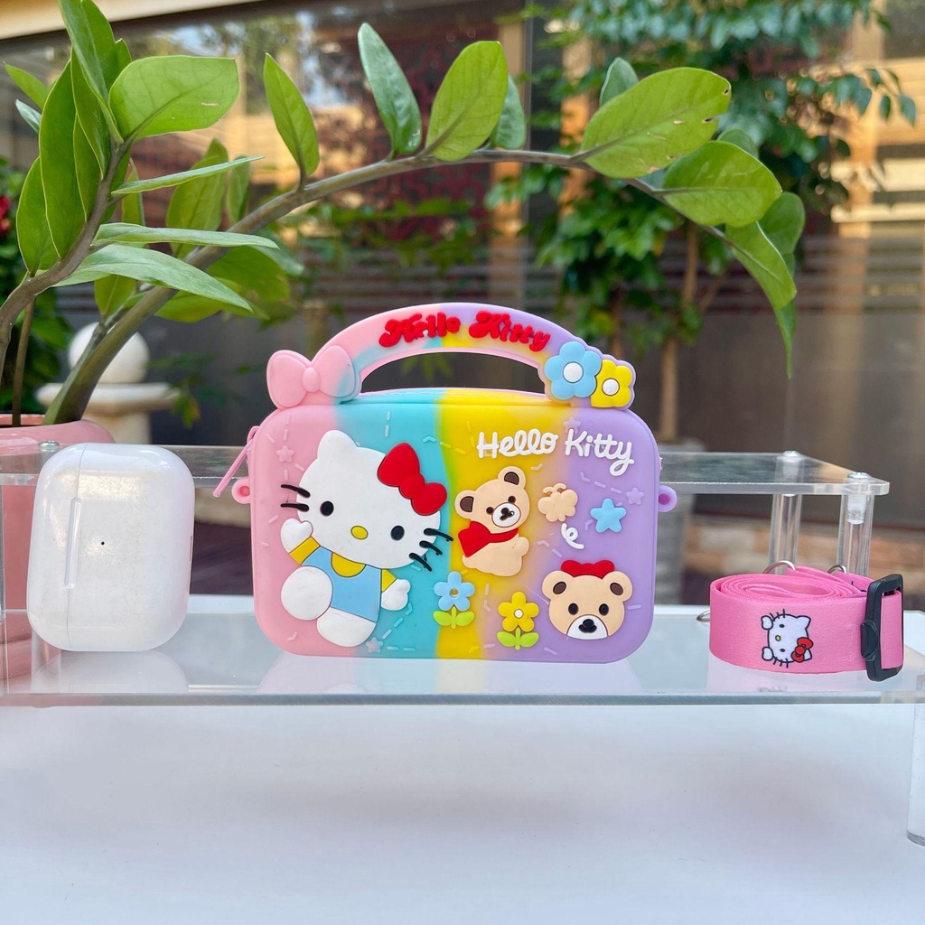 PVN55337 Túi Đeo Chéo Cho Bé Silicon Họa Tiết Hoạt Hình Giá Rẻ