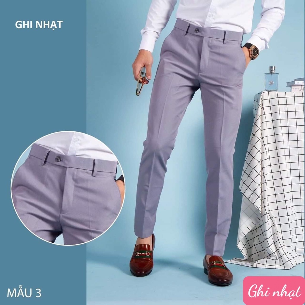 Quần tây âu nam cao cấp kiểu dáng hàn quốc chất kiệu kate co dãn nhẹ - quần tây nam công sở học sinh phom chuẩn YUMY T06