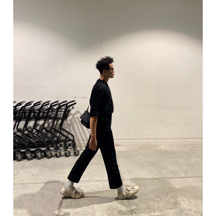 Quần tây nam Hàn quốc baggy ống suông thẳng cạp cao