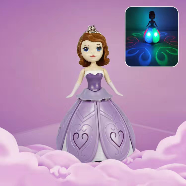 Đồ chơi Búp bê công chúa Elsa nhảy múa xoay tròn phát nhạc có đèn cho bé  - A15