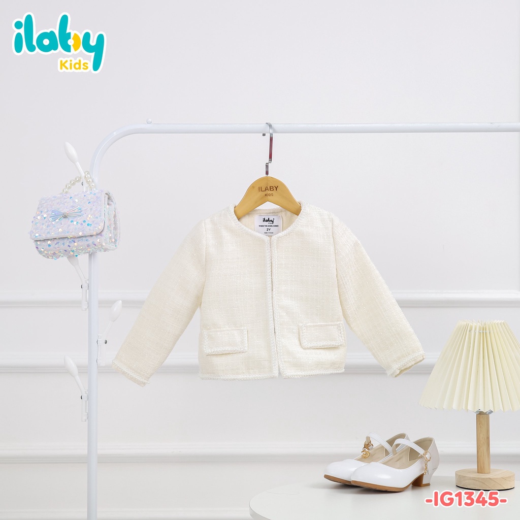 Áo dạ tweed bé gái ILABY basic chất liệu cao cấp kèm lót [24IG1345L2DL]